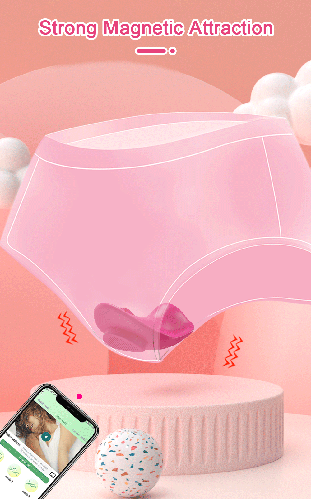 Vibrador Gemidos Para La Ropa Interior Con Aplicación