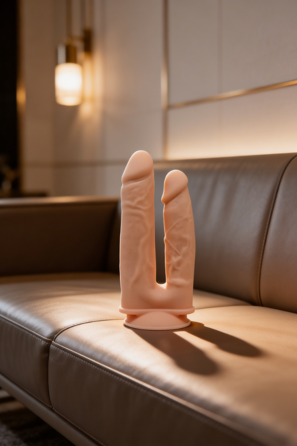 Dildo Realistico Doble | SILEXD MODEL 1 | 19,5 y 17,5 CM