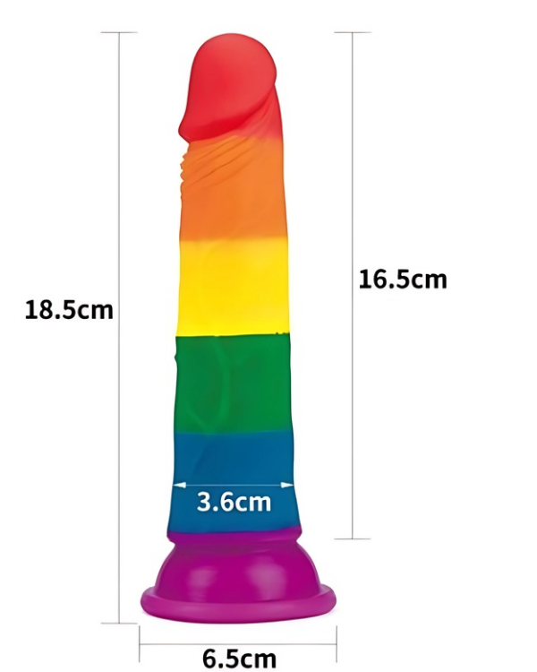 Dildo Pride Arcoíris 17 x 3.5 CM