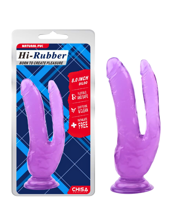 Dildo Morado doble | Beom Hi-Rubber