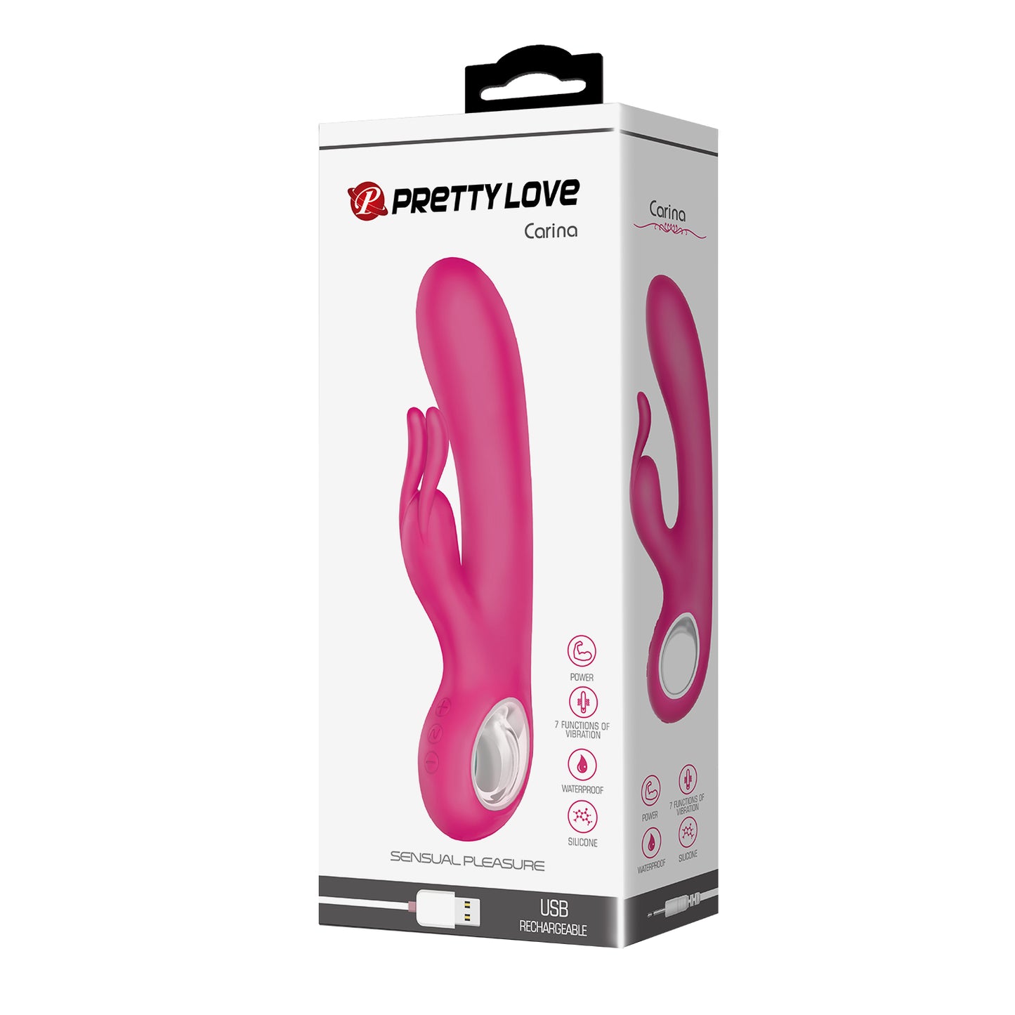 Vibrador Doble | Carina Rosa | Recargable